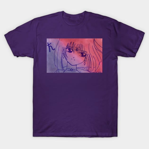 Sailor Saturn Watercolor T-Shirt by ValhallaAriane